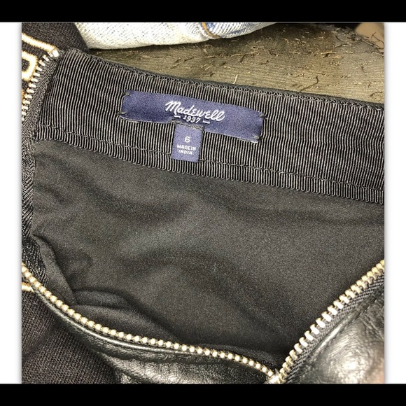Madewell Black Leather Pebbled Mini Skirt 6 - Picture 7 of 8
